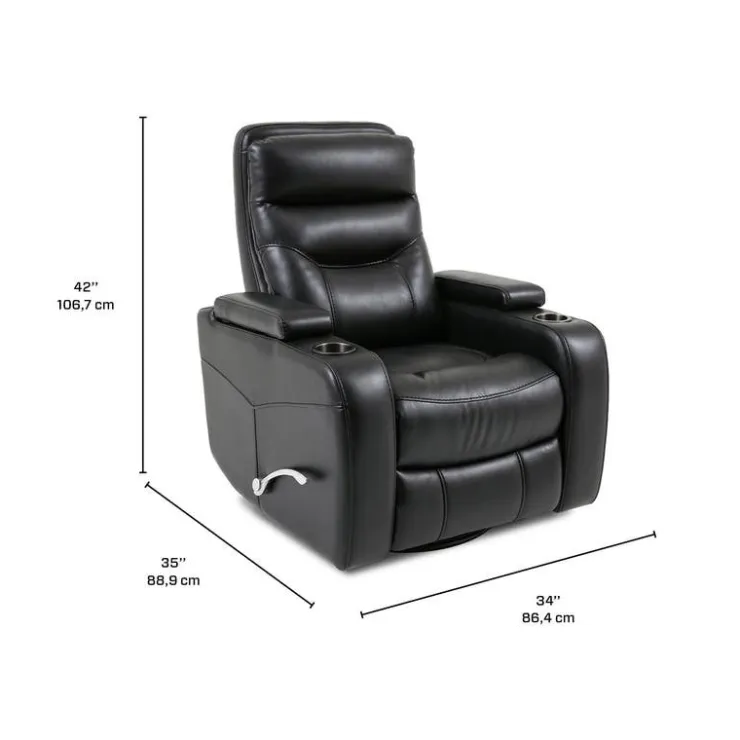 Swivel Rocker Recliner with Storage - Black Sale