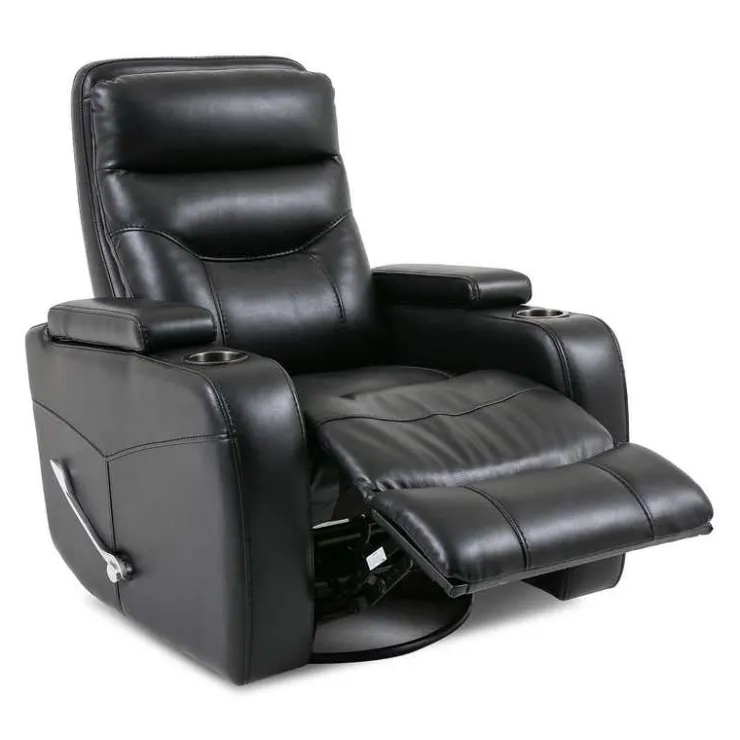Swivel Rocker Recliner with Storage - Black Sale