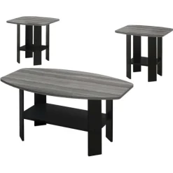 Monarch Table set - 3pcs set / / grey top - Black New