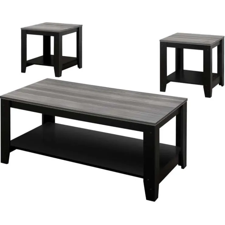 Monarch Table set - 3pcs set / / grey top - Black Clearance