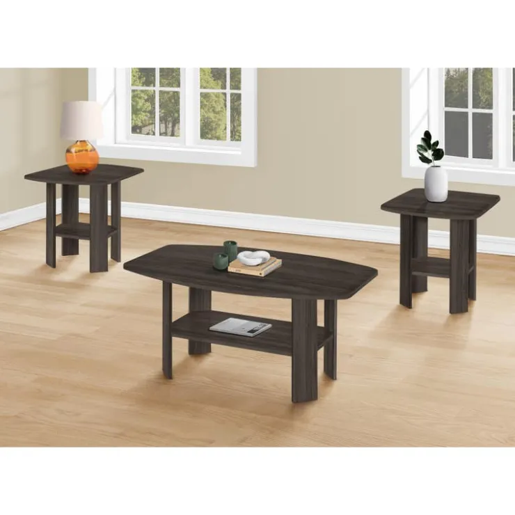 Monarch Table set - 3pcs set / brown - Oak Online