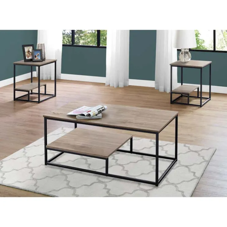 Monarch Table set - 3pcs set / / black metal - Dark Taupe Best