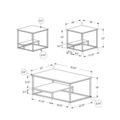 Monarch Table set - 3pcs set / / black metal - Dark Taupe Best