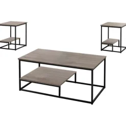 Monarch Table set - 3pcs set / / black metal - Dark Taupe Best