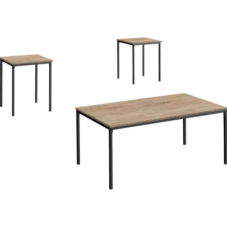 Monarch Table set - 3pcs set / / black metal - Dark Taupe Outlet