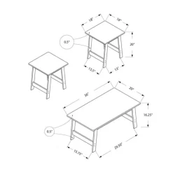 Monarch Table set - 3pcs set / - Espresso New