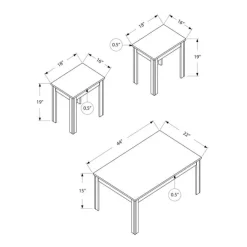 Monarch Table set - 3pcs set / industrial - Grey Online