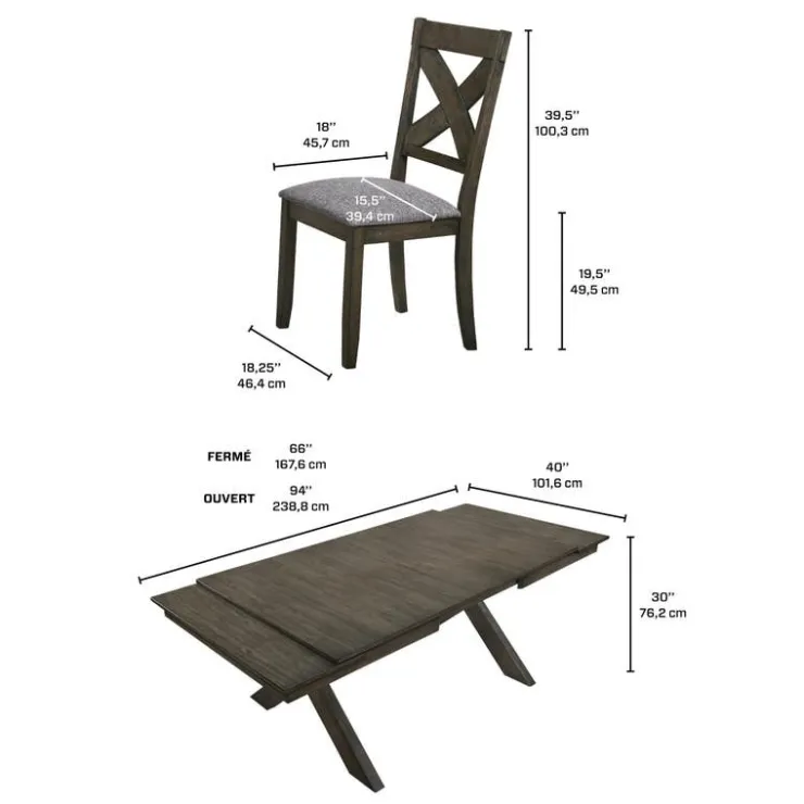 Table with 4 chairs Grey Sale