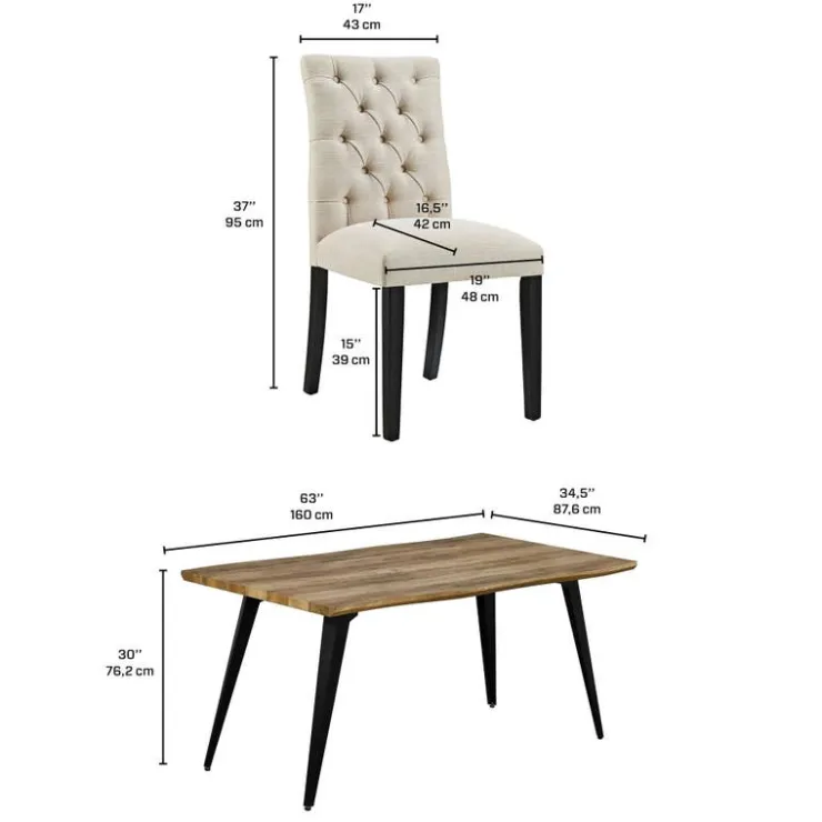 Table with 4 Chairs - Beige Hot