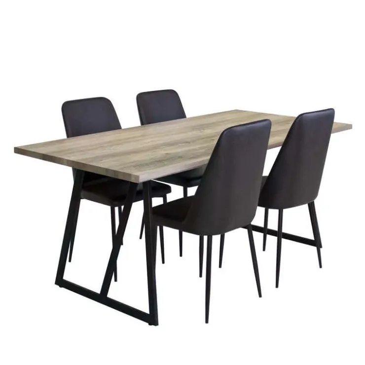 Table with 4 Chairs - Black Hot