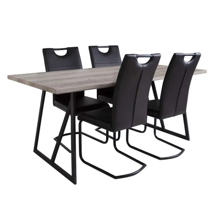 Table with 4 Chairs - Black Sale