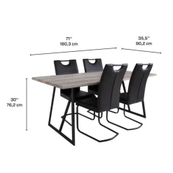 Table with 4 Chairs - Black Sale