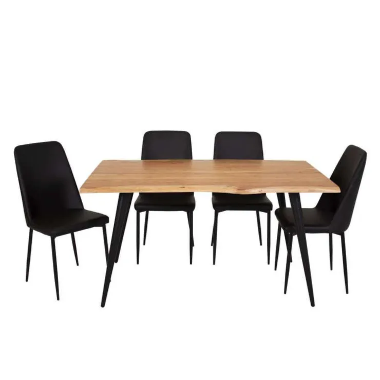 Table with 4 Chairs - Black Online