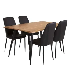 Table with 4 Chairs - Black Online