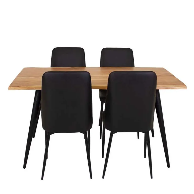 Table with 4 Chairs - Black Online