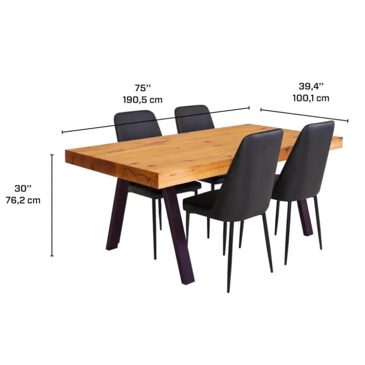 Table with 4 chairs - Black Clearance