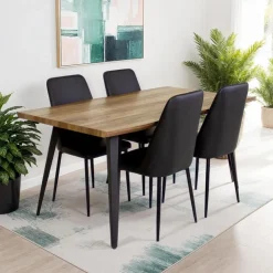 Table with 4 Chairs - Black Discount