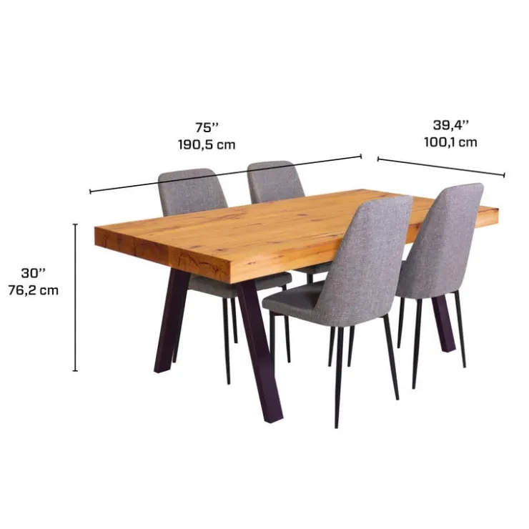 Table with 4 Chairs - Grey Online