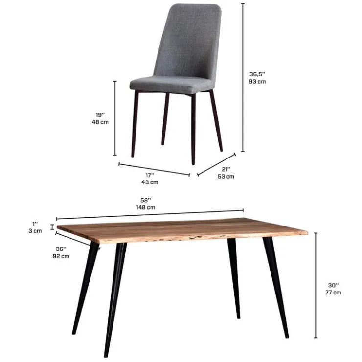 Table with 4 Chairs - Grey Best