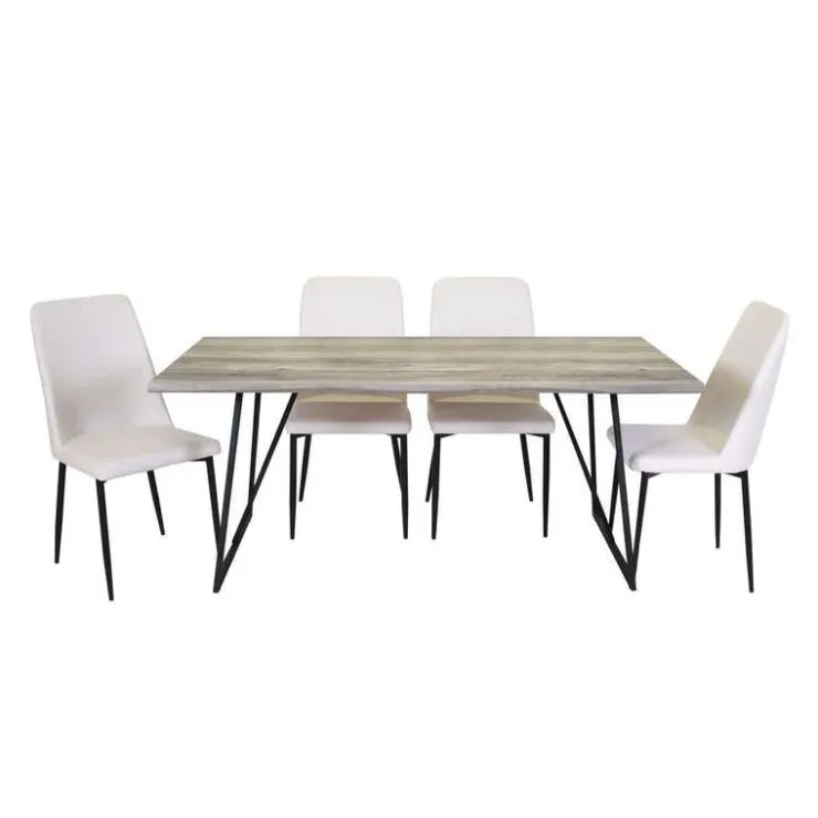 Table with 4 Chairs - White Discount