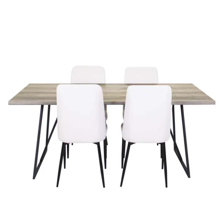 Table with 4 Chairs - White Discount