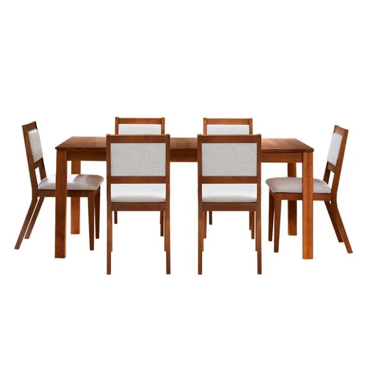 Arboit Poitras Table with Extension Leaf (54" to 70") and 6 Chairs - Brown