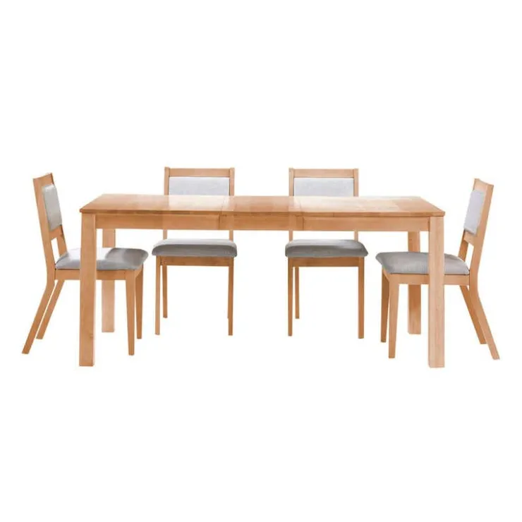 Arboit Poitras Table with Extension Leaf (54" to 70") and 4 Chairs - Natural Greige Outlet