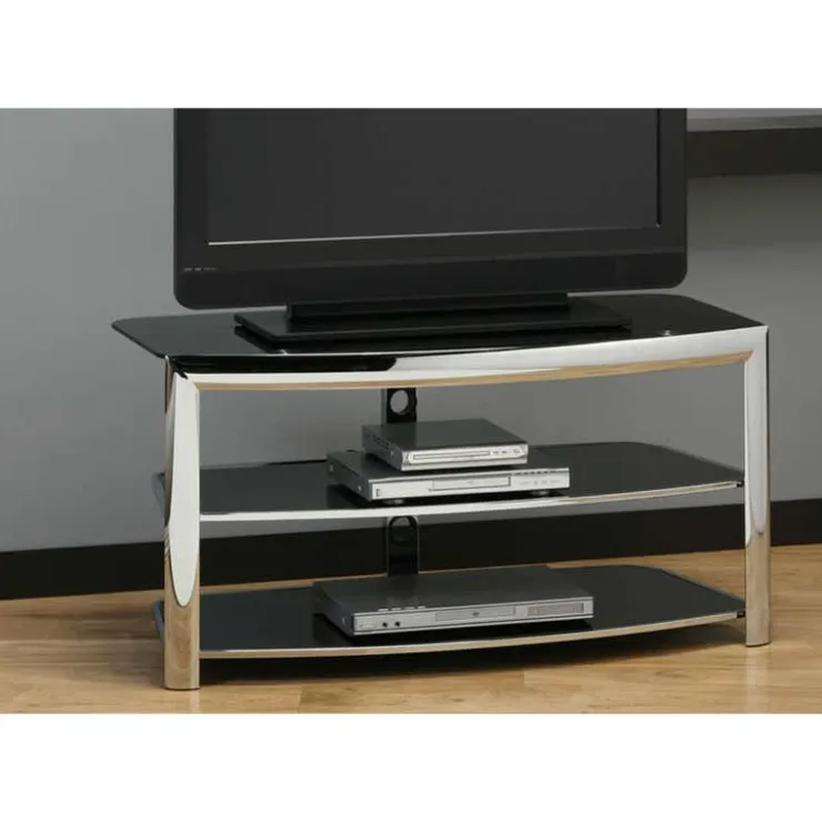 Monarch Tempered Glass TV Stand 43" - Chrome Outlet