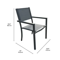 Textilene Outdoor Chair Grey Discount