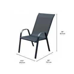 Textilene Outdoor Chair Black New
