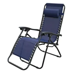 Textilene Zero Gravity Folding Chair - Blue Black Frame/ Blue Fabric Hot