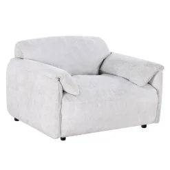 Textured Velvet Feather-Filled Armchair - Beige White/Beige Outlet