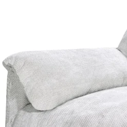 Textured Velvet Feather-Filled Sofa - Beige White/Beige