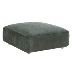Textured Velvet Ottoman on Casters - Dark Green Discount