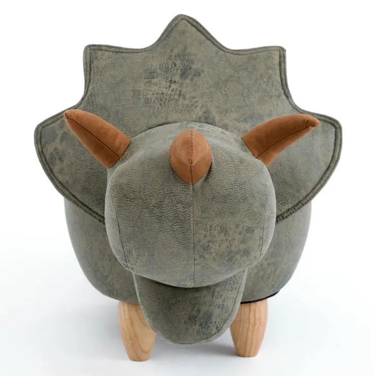 Triceratops-Shaped Kids Pouf – 37.8" x 14.2" x 14.6" Green Hot