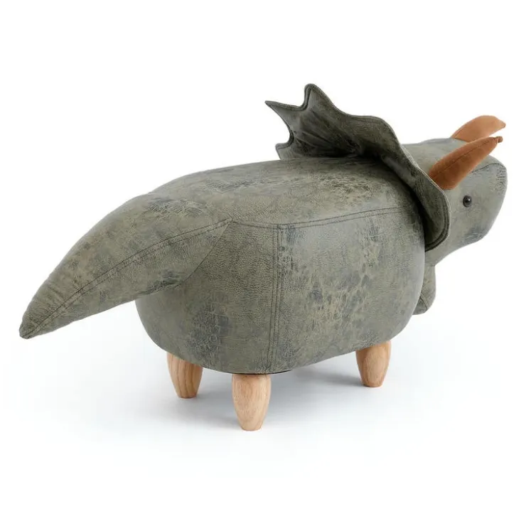 Triceratops-Shaped Kids Pouf – 37.8" x 14.2" x 14.6" Green Hot