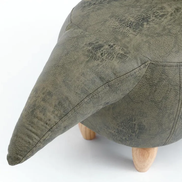 Triceratops-Shaped Kids Pouf – 37.8" x 14.2" x 14.6" Green Hot