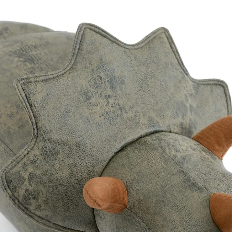 Triceratops-Shaped Kids Pouf – 37.8" x 14.2" x 14.6" Green Hot