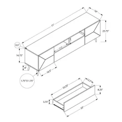 Monarch TV Stand 72" - Walnut New