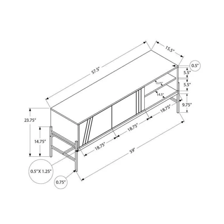 Monarch TV Stand 60" - Black Hot