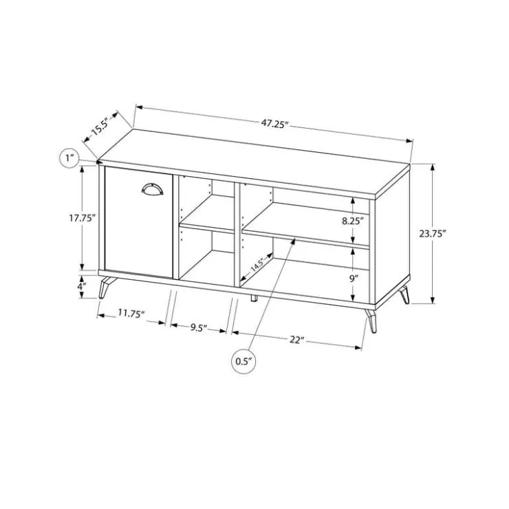 Monarch TV Stand 48" - White Hot