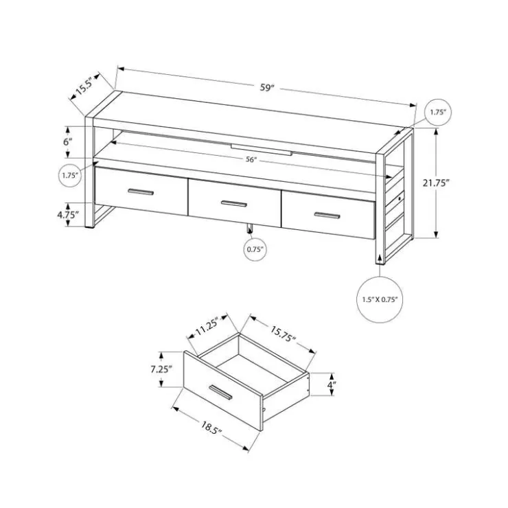 Monarch TV Stand 60" - Brown Best