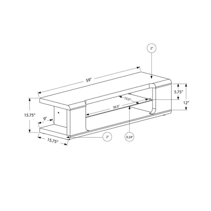 Monarch TV Stand 60" - White Sale