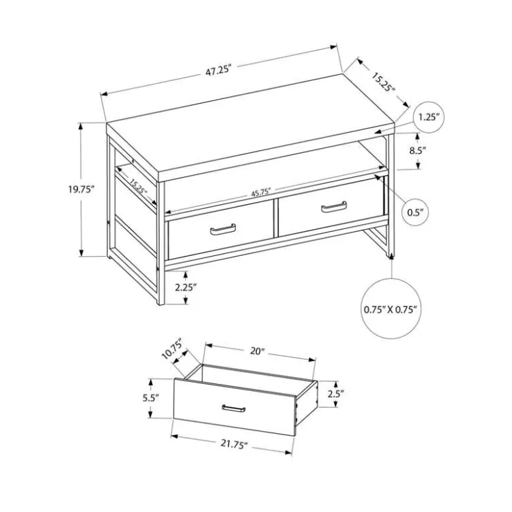 Monarch TV Stand 48" - Black Best