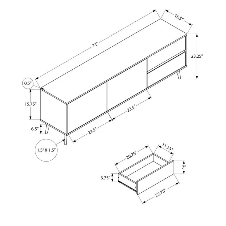 Monarch TV Stand 72" - Walnut Best