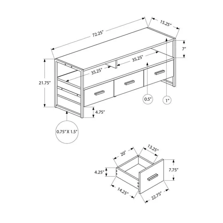 Monarch TV Stand 72" - Black Clearance