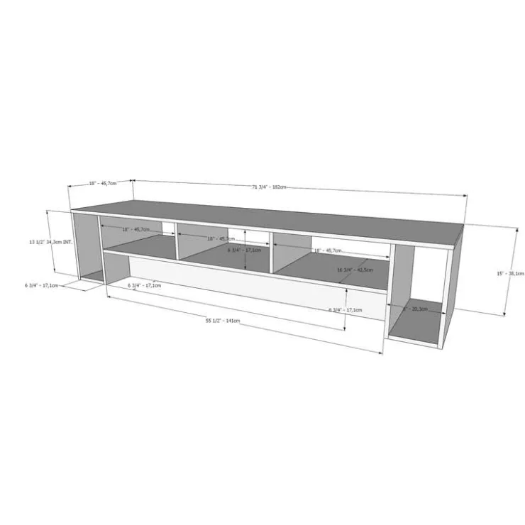 Nexera TV Stand 72" - Walnut New