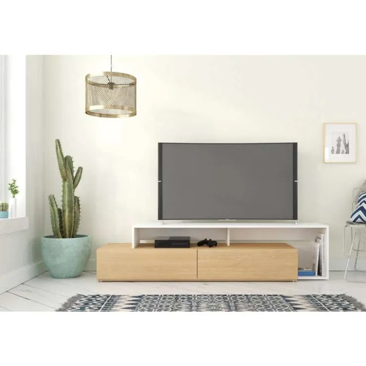 Nexera TV Stand 72" - Beige and White Hot