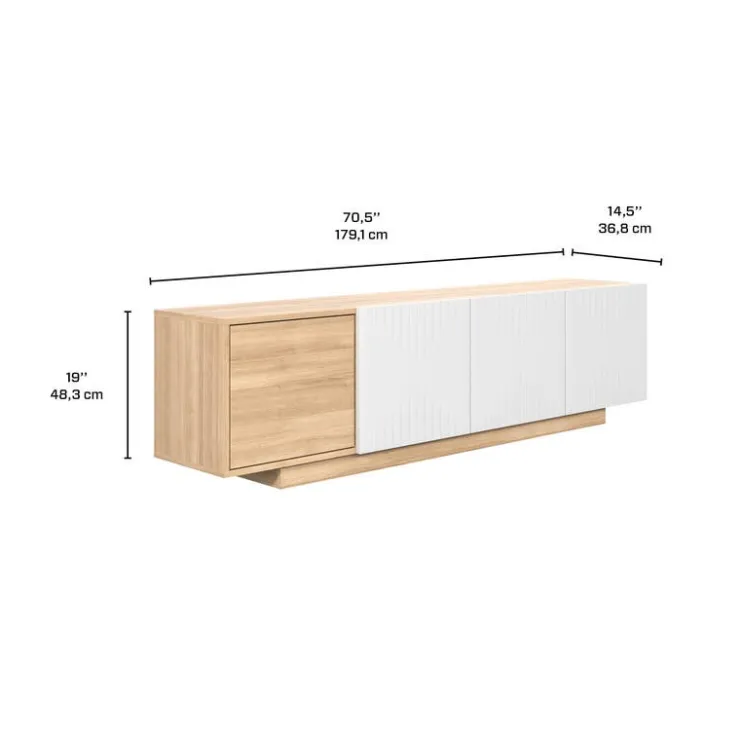 Nexera TV Stand 72" - Natural Maple