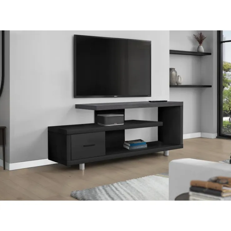 Monarch TV Stand with Drawer 60" - Black Best